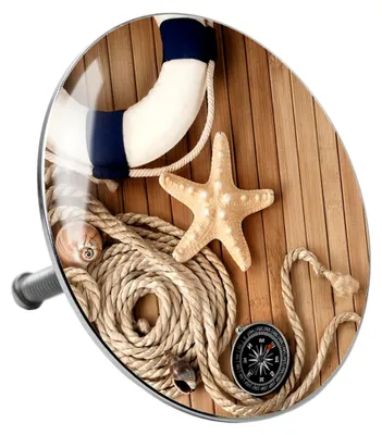 Produktbild von Badewannenstöpsel Maritime, Stöpsel für Badewannen mit vollständiger Abdeckung des Abflussbereichs, universell mit Motiv