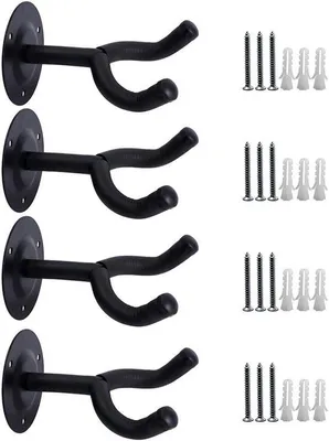 Produktbild von Famanu Gitarrenhalter - Wandmontage - Set mit 4 Stück - Schwarz