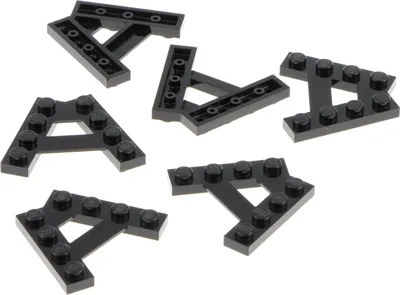 Produktbild von 6x Lego Keil Bau Platte modifiziert 1x4 schwarz schräg A Form 6054852 15706