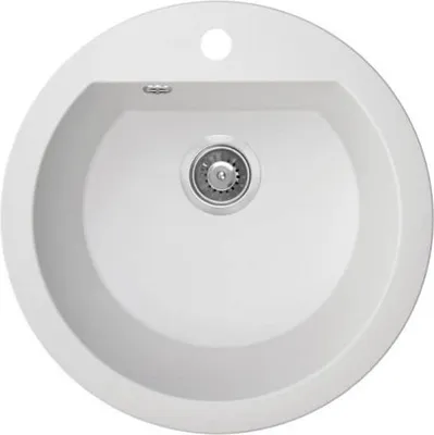 Produktbild von BADLAND BADLAND Spülbecken Granitspüle Einzelbecken DAFNE 51x51 Weiß | Siphon im SET!