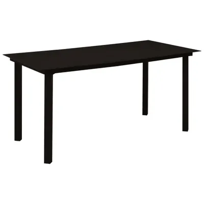 Image de vidaXL Ensemble de jardin 7 pièces noir verre et acier