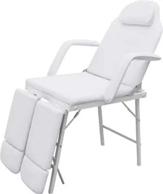 Produktbild von vidaXL Kosmetikstuhl Tragbar Kunstleder 185×78×76 cm Weiß