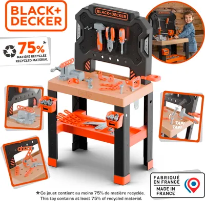 Produktbild von Smoby Black+Decker Kinder-Werkbank - 78 Zubehörteile inkl. Werkzeuge, für Kinder ab 3 Jahren