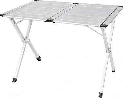 Imagen del producto de Mesa plegable para camping, de 110x72 cm, de aluminio. Mesa para picnic para exteriores