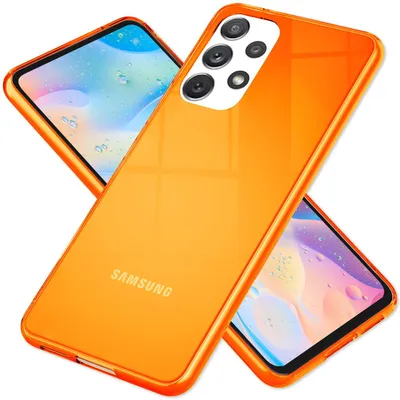 Image de Housse silicone claire néon pour Samsung Galaxy A53, coque téléphone portable protection TPU Case Orange