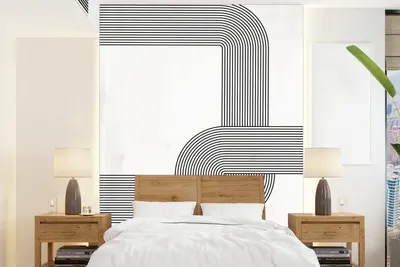 Produktbild von MuchoWow® Fototapete für Wohnzimmer oder Schlafzimmer Wandtapete Vinyl Motivtapete Abstrakt - Schwarz - Weiß - 190x260 cm - Papiertapete