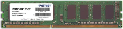Obrázek produktu pro Patriot Memory 8GB PC3-10600, 8 GB, 1 x 8 GB, DDR3, 1333 MHz, 240-pin DIMM
