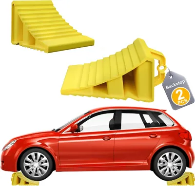 Image de FIVMEN 2 pièces Cale de roue remorque avec poignée,Cale de frein cale de roue,Cale de roue camion robuste et antidérapante pour voiture, remorque, caravane, voiture, camping-car,Jaune