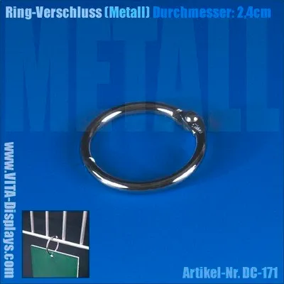Produktbild von Ring-Verschluss (Metall) Durchmesser: 2,4cm (10 Stück)