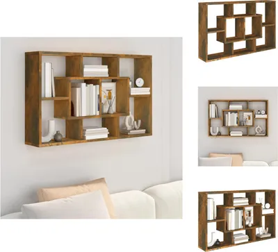Image de vidaXL Étagère murale chêne fumé 85x16x52,5 cm Bois composite - Étagères murales