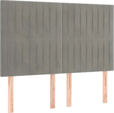 Produktbild von Kopfteile 4 Stk. Hellgrau 72x5x78/88 cm Samt