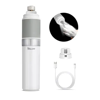 Produktbild von Krallenschleifer, Krallenschere mit LED Licht 40 dB super-leise Lärm Nagelschleifer für Kleine, mittlere und große Hunde und Katzen mit Staubabsauger, 2000mA (Weiß)