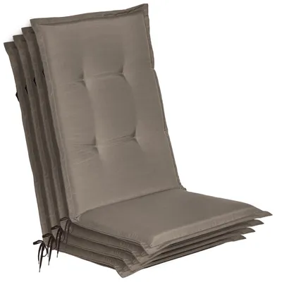 Produktbild von Beautissu 4er Set Gartenstuhlauflage Loft HL Taupe, 120x50x6cm
