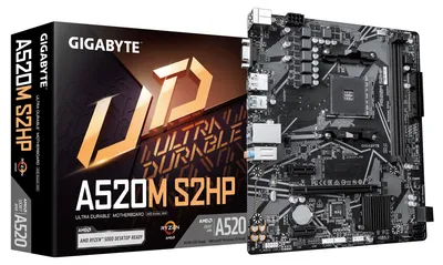 Imagen del producto de GIGABYTE A520M S2HP, AMD, zócalo AM4, AMD Ryzen Serie 3000, zócalo AM4, DDR4-SDRAM, 64 GB