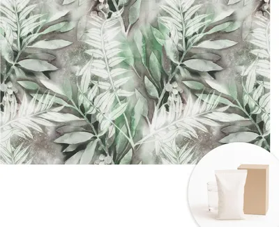 Obrázek produktu pro Samolepicí fototapeta – nástěnné malby do obývacího pokoje – 416x254 – dekorativní fólie na stěny – moderní design pro výzdobu stěn – tapety do interiérů – akvarelové listy