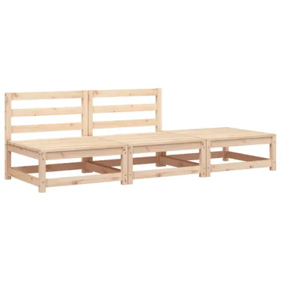 Produktbild von Gartensofa ohne Armlehnen mit Fußhocker Massivholz Kiefer