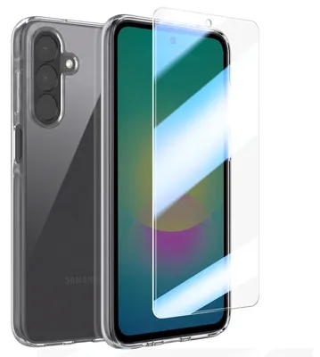 Produktbild von Avizar, Schutz-Set für Galaxy A27 Silikonhülle und Panzerglas Stoßfest, Transparent