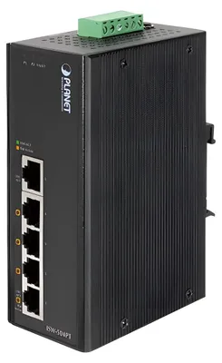 Produktbild von PLANET 5-Port Industrial Ethernet Switch w/ 4 PoE (-4075