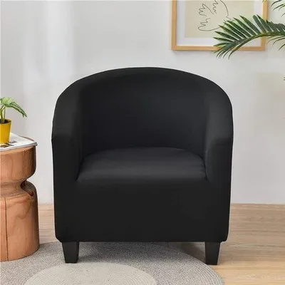 Productafbeelding van Ibenzoa® Elastische stoelhoes – Beschermhoes voor lounge- en cocktailstoelen, zwart, polyester/Elasthan, hoogte 65–90 cm, breedte 55–75 cm, zitdiepte 30–50 cm