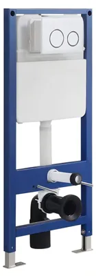 Produktbild von sanicomfort Vorwand WC-Element 2-Mengen-Spülung 4/6 L – Unterputz Spülkasten für Wand-WC, höhenverstellbar, für Trocken- & Nassbau, inkl. Betätigungsplatte, Wasser sparend & wartungsfreundlich weiß