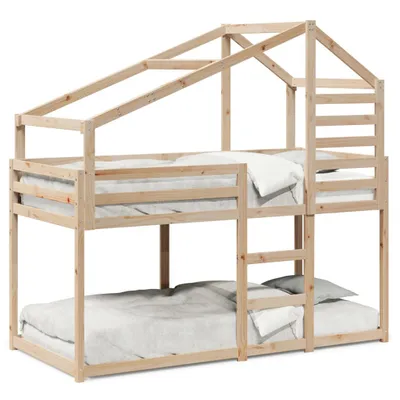 Obrázek produktu pro vidaXL Patrová postel bez matrace 90x200 cm z masivního borovicového dřeva