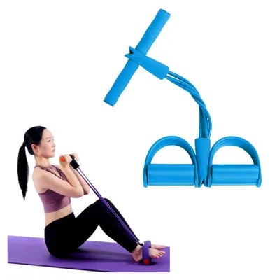 Produktbild von Pedal Widerstandsband mit 6 elastischen Tuben für Fitness und Bauchtraining