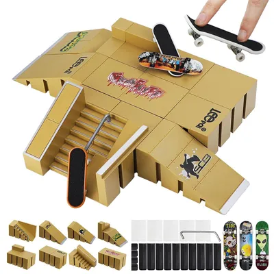 Image de Mini Set de Skatepark Fingerboard avec 3 planches complètes