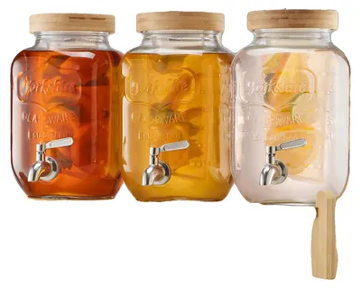 Imagen del producto de Dispensador de bebidas, fabricado en vidrio, con grifo a prueba de fugas, color verde militar
