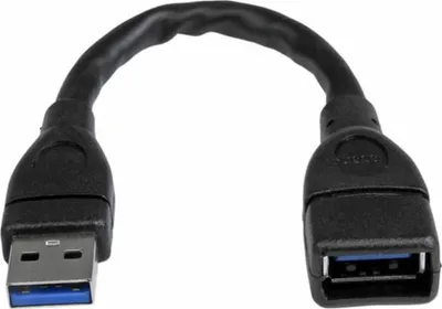Obrázek produktu pro StarTech.com USB3EXT6INBK, 0,152 m, USB A, USB A, USB 3.2 Gen 1 (3.1 Gen 1), 5 Gbit/s, Černá