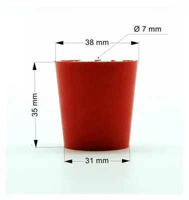 Produktbild von Gummistopfen mit Loch 38/31mm