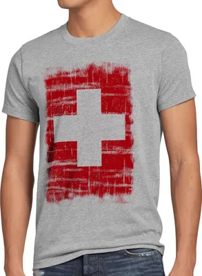Produktbild von Schweiz Vintage Flagge Herren T-Shirt Switzerland