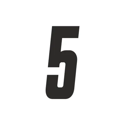 Obrázek produktu pro Nálepka závodní číslo pro Moto Cross "5", černá 15 cm