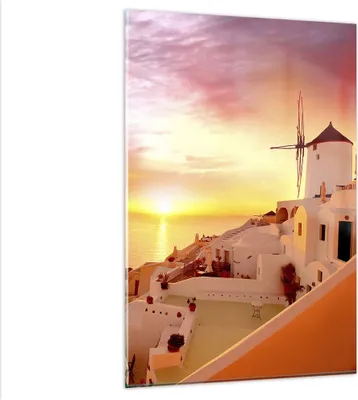 Produktbild von Bilder auf glas - Einteilig - Santorini Griechenland Urlaub - 80x120cm - Glasbilder - Wandbilder - Bilder - Wanddekoration aus Glas - Glas Bilder - Wandbild auf Glas - GPA80x120-2691