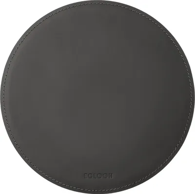 Produktbild von Mauspad Rund Leder Anthrazit Grau cm 23x23 - Mousepad Handwerkliche Nähte - Hergestellt in Italien
