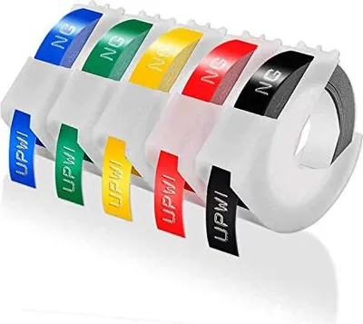 Produktbild von Aufwärtiger kompatibler Dymo-Prägenband 9 mm Junior Omega-Etiketthersteller, Ersatzplastikbezeichnungen 3D Selbstkleber Gerät