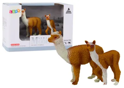 Produktbild von LeanToys Lama Figurenset Erwachsene Lama 8 cm mit Jungtier 6 cm Tiere der Welt