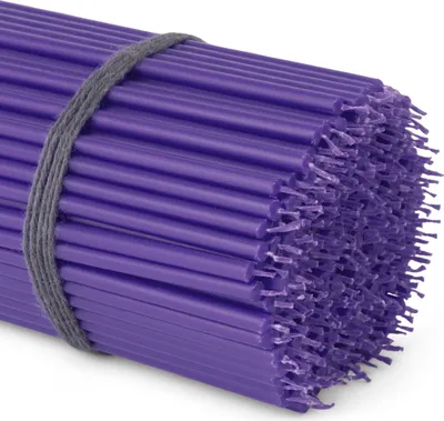 Produktbild von 250x Stabkerzen violett Tropffrei Rußfrei dünn L 16cm Ritualkerze Paraffin 36113