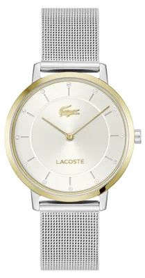 Image de Montre quartz pour femmes Lacoste, collection CROCORIGIN, avec bracelet argenté