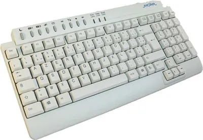 Immagine prodotto di tastiera compatta sempre di alta qualità KB-9973 layout francese 9 tasti a scelta rapida PS/2 bianco