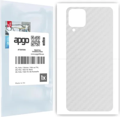 Produktbild von apgo Rückseite Schutzfolie für Samsung Galaxy A12 -  Hinten Schutzfolie Carbon Transparent (durchsichtig), Rückseite Folie schützt vor Kratzern und Fingerabdrücken