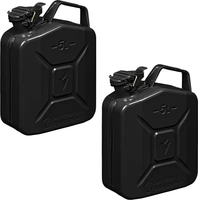 Produktbild von 2x Kraftstoffkanister 5L Metall schwarz Reserve Diesel Benzinkanister Camping
