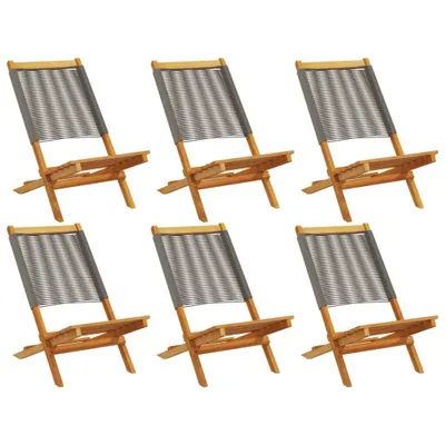 Produktbild von vidaXL Gartenstühle 6 Stk. Klappbar Grau Massivholz Akazie
