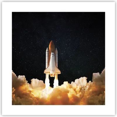 Produktbild von Poster - Poster ohne Rahmen - Abheben Rakete Kosmos - 40x40 cm - Wand Bild - Wanddeko - Wandbilder - Kunstposter - Wandposter - Bilder - Kunstdruck - Wanddekoration - Wandbild - P2XAC40x40-4531