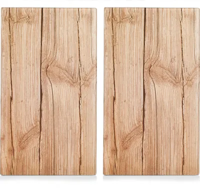 Produktbild von Zeller Herdabdeck-/Schneideplatten "Wood", 2-er Set, Glas - 30x52; 26277