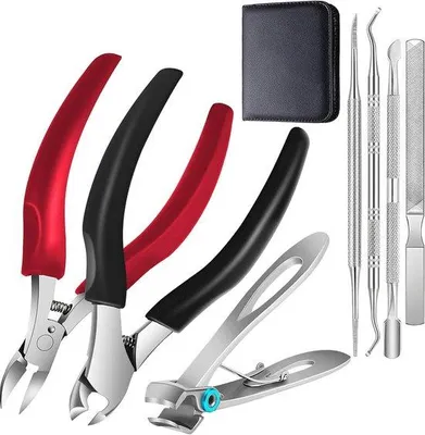 Productafbeelding van Professionele 7-delige nagelknipperset voor teennagels - Roestvrij staal manicure en pedicure