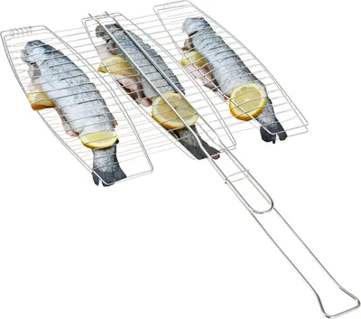 Produktbild von bremermann Fischgriller 3fach / Edelstahl / ca. 65 x 39,5 cm / Fischbräter