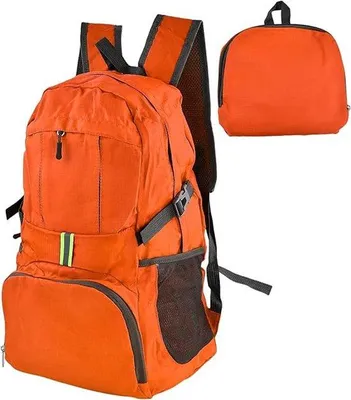 Immagine prodotto di Zaino pieghevole ultraleggero da 35 litri, zaino da trekking impermeabile, zaino da viaggio leggero, zaino da escursionismo, per attività outdoor, campeggio, arrampicata e viaggi, per uomo e donna - arancione