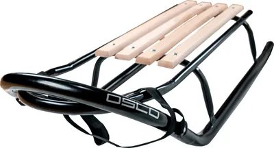 Immagine prodotto di Slitta in metallo GagaDumi Oslo, ideale per bambini e adulti, capacità di carico fino a 120 kg. Corse ampie. Sedile in legno