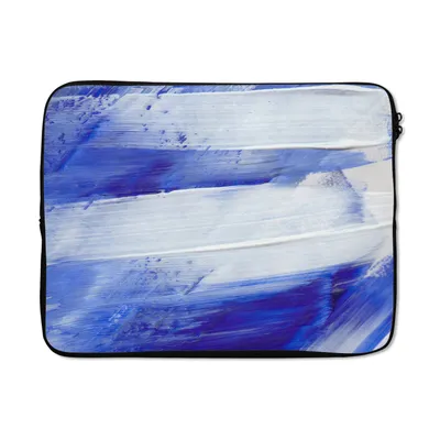 Produktbild von MuchoWow® Laptop Hülle 17 Zoll Laptoptasche Farbe - Design - Blau - Zipper - Schutzabdeckung