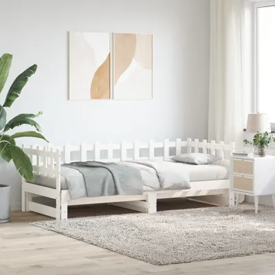 Produktbild von Cloris Designermöbel Tagesbett Ausziehbar Weiß 2x(90x190) cm Massivholz Kiefer 2024 Neu